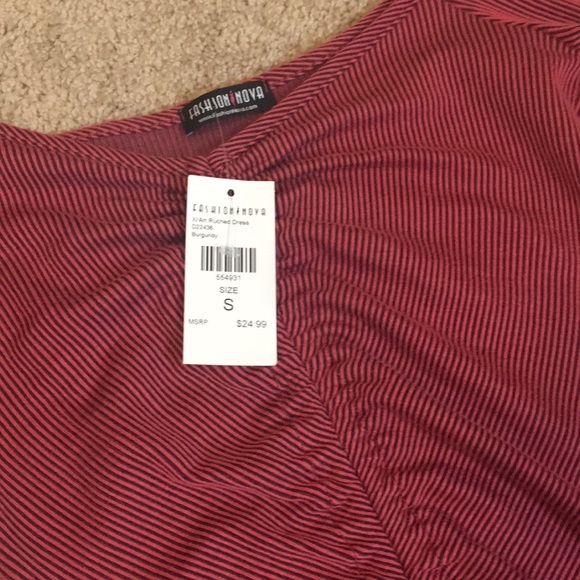 Xi’An Runched Burgundy Dress Fashion Nova (NEW). - Picture 4 of 4